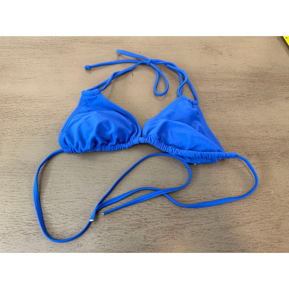 No Boundaries Royal Blue Triangle Bikini Top Medium 7-9 Halter Swimwear